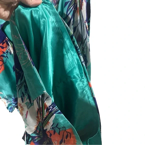 Bisou Bisou Teal and Floral Dress - Picture 5 of 7